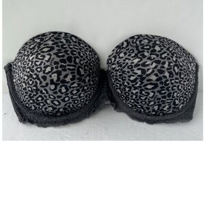Victoria’s Secret PINK 34B Push Up Strapless Bra Underwire Leopard